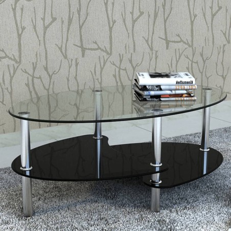 vidaXL Mesa de centro de vidrio con diseño exclusivo negra 