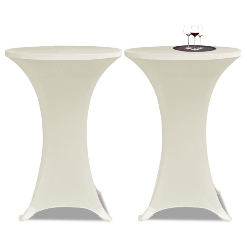 2 Manteles color crema ajustados para mesa de pie - 80 cm diámetro 2 Manteles color crema ajustados para mesa de pie - 80 cm diámetro