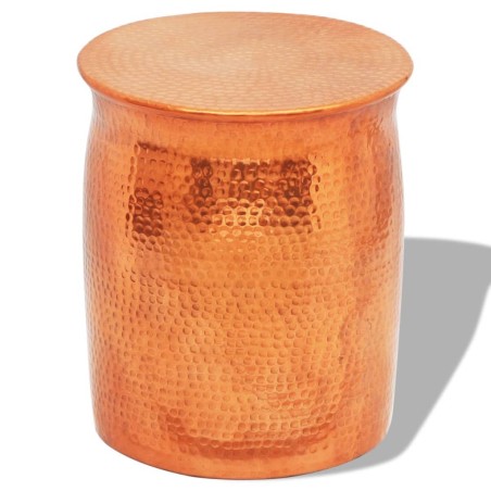 vidaXL Taburete/mesita de centro de aluminio martillado color cobre 