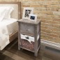 vidaXL Mesita de noche de madera marrón vidaXL Mesita de noche de madera marrón