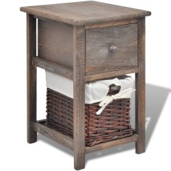 vidaXL Mesita de noche de madera marrón 