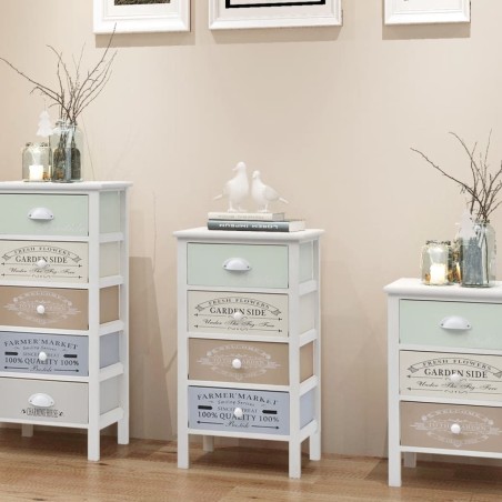 vidaXL Mueble de almacenaje estilo francés con 4 cajones madera 