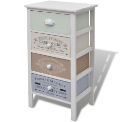 vidaXL Mueble de almacenaje estilo francés con 4 cajones madera 