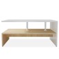 vidaXL Mesa de centro madera de ingeniería blanco y roble 90x59x42 cm vidaXL Mesa de centro madera de ingeniería blanco y roble 90x59x42 cm