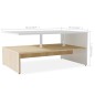 vidaXL Mesa de centro madera de ingeniería blanco y roble 90x59x42 cm vidaXL Mesa de centro madera de ingeniería blanco y roble 90x59x42 cm