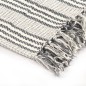 vidaXL Manta a rayas de algodón gris y blanco 160x210 cm vidaXL Manta a rayas de algodón gris y blanco 160x210 cm