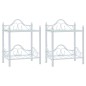 vidaXL Mesitas de noche acero vidrio templado 45x30,5x60cm blanco 2uds vidaXL Mesitas de noche acero vidrio templado 45x30,5x60cm blanco 2uds