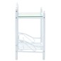 vidaXL Mesitas de noche acero vidrio templado 45x30,5x60cm blanco 2uds vidaXL Mesitas de noche acero vidrio templado 45x30,5x60cm blanco 2uds