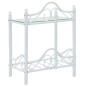 vidaXL Mesitas de noche acero vidrio templado 45x30,5x60cm blanco 2uds vidaXL Mesitas de noche acero vidrio templado 45x30,5x60cm blanco 2uds