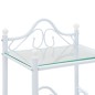 vidaXL Mesitas de noche acero vidrio templado 45x30,5x60cm blanco 2uds vidaXL Mesitas de noche acero vidrio templado 45x30,5x60cm blanco 2uds