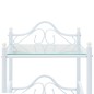 vidaXL Mesitas de noche acero vidrio templado 45x30,5x60cm blanco 2uds vidaXL Mesitas de noche acero vidrio templado 45x30,5x60cm blanco 2uds