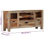 vidaXL Aparador de madera maciza de sheesham gris 100x30x50 cm