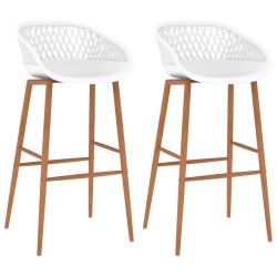 vidaXL Taburetes de cocina 2 unidades blanco