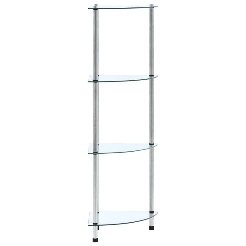 vidaXL Estantería 4 niveles cristal templado transparente 30x30x100 cm vidaXL Estantería 4 niveles cristal templado transparente 30x30x100 cm