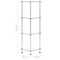vidaXL Estantería 4 niveles cristal templado transparente 30x30x100 cm vidaXL Estantería 4 niveles cristal templado transparente 30x30x100 cm