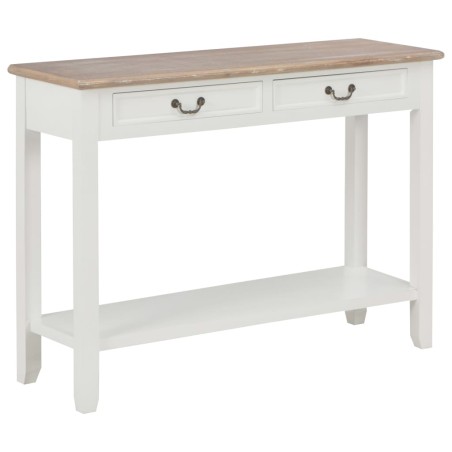 vidaXL Mesa consola de madera blanco 110x35x80 cm