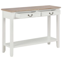 vidaXL Mesa consola de madera blanco 110x35x80 cm