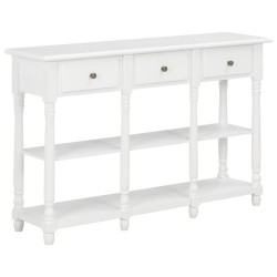 vidaXL Mesa consola de MDF blanca 120x30x76 cm
