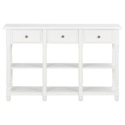 vidaXL Mesa consola de MDF blanca 120x30x76 cm