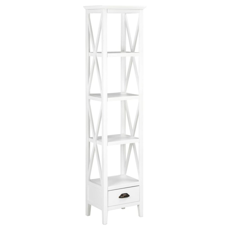 vidaXL Estantería con 1 cajón de MDF blanco 40x30x170 cm vidaXL Estantería con 1 cajón de MDF blanco 40x30x170 cm