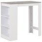 vidaXL Mesa alta de cocina con estantería blanca 110x50x103 cm vidaXL Mesa alta de cocina con estantería blanca 110x50x103 cm