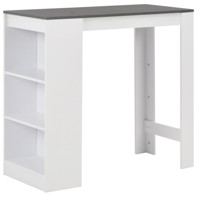 vidaXL Mesa alta de cocina con estantería blanca 110x50x103 cm vidaXL Mesa alta de cocina con estantería blanca 110x50x103 cm