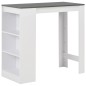 vidaXL Mesa alta de cocina con estantería blanca 110x50x103 cm vidaXL Mesa alta de cocina con estantería blanca 110x50x103 cm