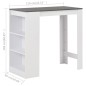 vidaXL Mesa alta de cocina con estantería blanca 110x50x103 cm vidaXL Mesa alta de cocina con estantería blanca 110x50x103 cm