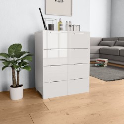 vidaXL Aparador de madera de ingeniería blanco brillante 60x35x80 cm