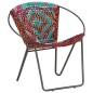 vidaXL Silla circular chindi de tela multicolor vidaXL Silla circular chindi de tela multicolor