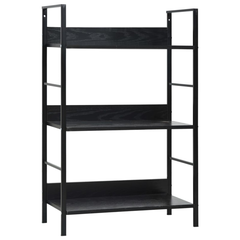 vidaXL Estantería de 3 niveles madera ingeniería negro 60x27,6x90,5 cm vidaXL Estantería de 3 niveles madera ingeniería negro 60x27,6x90,5 cm