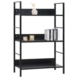 vidaXL Estantería de 3 niveles madera ingeniería negro 60x27,6x90,5 cm