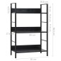 vidaXL Estantería de 3 niveles madera ingeniería negro 60x27,6x90,5 cm vidaXL Estantería de 3 niveles madera ingeniería negro 60x27,6x90,5 cm