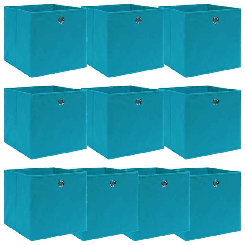 vidaXL Cajas de almacenaje 10 uds tela azul celeste 32x32x32 cm vidaXL Cajas de almacenaje 10 uds tela azul celeste 32x32x32 cm