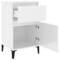 vidaxL Mesita de noche blanco brillante 40x35x70 cm vidaxL Mesita de noche blanco brillante 40x35x70 cm