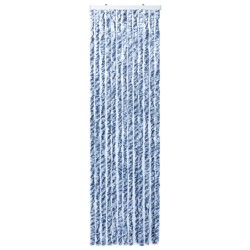 vidaXL Cortina mosquitera azul y blanco chenilla 56x200 cm