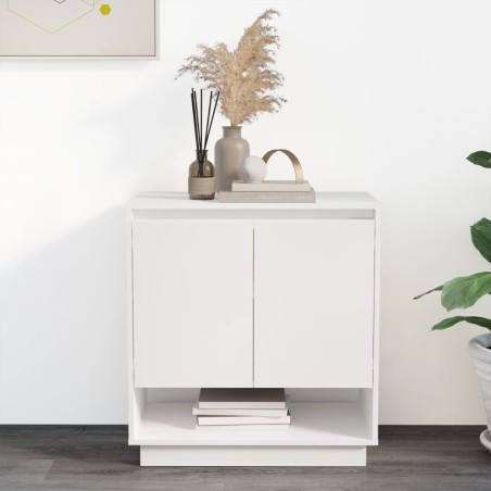 vidaXL Aparador de madera contrachapada blanco brillante 70x41x75 cm