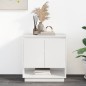 vidaXL Aparador de madera contrachapada blanco brillante 70x41x75 cm
