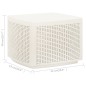 vidaXL Mesa de jardín plástico blanco 53x53x40 cm vidaXL Mesa de jardín plástico blanco 53x53x40 cm