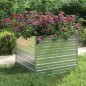 vidaXL Arriate de acero galvanizado plateado 100x100x77 cm vidaXL Arriate de acero galvanizado plateado 100x100x77 cm