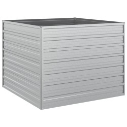 vidaXL Arriate de acero galvanizado plateado 100x100x77 cm