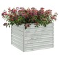vidaXL Arriate de acero galvanizado plateado 100x100x77 cm vidaXL Arriate de acero galvanizado plateado 100x100x77 cm