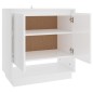 vidaXL Aparador de madera contrachapada blanco brillante 70x41x75 cm