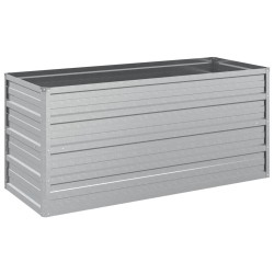 vidaXL Arriate de acero galvanizado plateado 100x40x45 cm