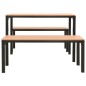vidaXL Set de comedor de jardín 3 pzas acero y WPC marrón y negro vidaXL Set de comedor de jardín 3 pzas acero y WPC marrón y negro