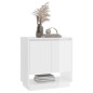 vidaXL Aparador de madera contrachapada blanco brillante 70x41x75 cm