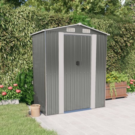 vidaXL Cobertizo de jardín acero galvanizado gris claro 192x108x223 cm