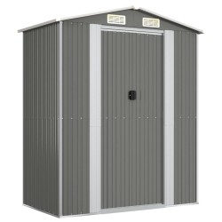 vidaXL Cobertizo de jardín acero galvanizado gris claro 192x108x223 cm