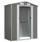 vidaXL Cobertizo de jardín acero galvanizado gris claro 192x108x223 cm