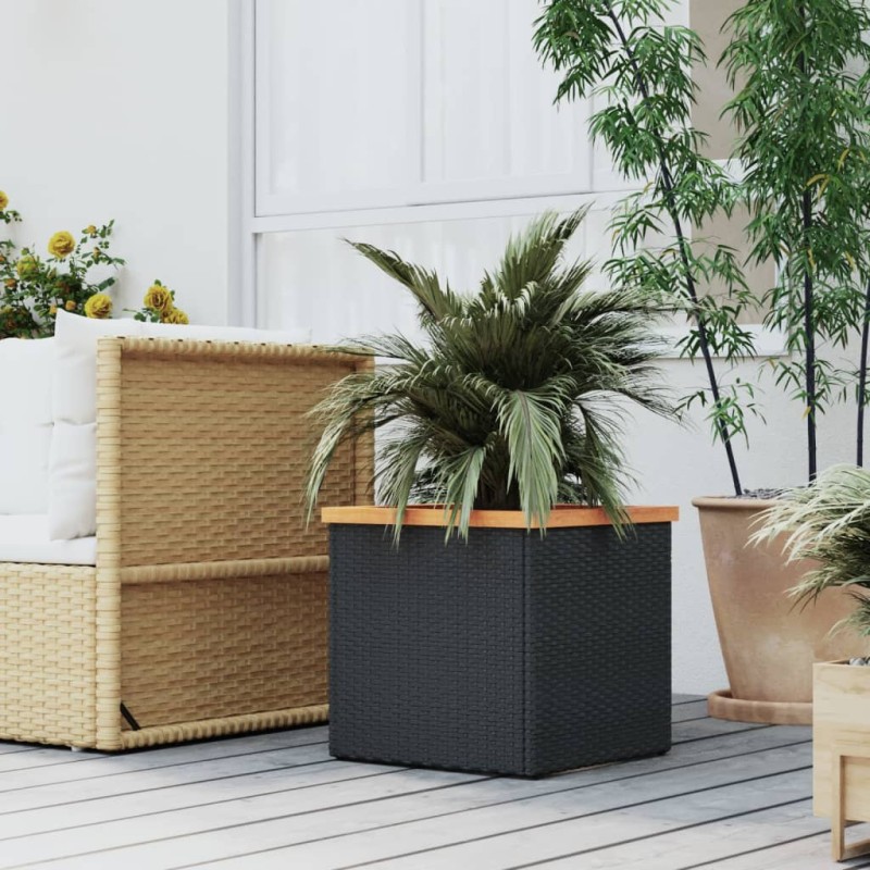 vidaXL Jardinera de ratán sintético negra 40x40x40 cm vidaXL Jardinera de ratán sintético negra 40x40x40 cm